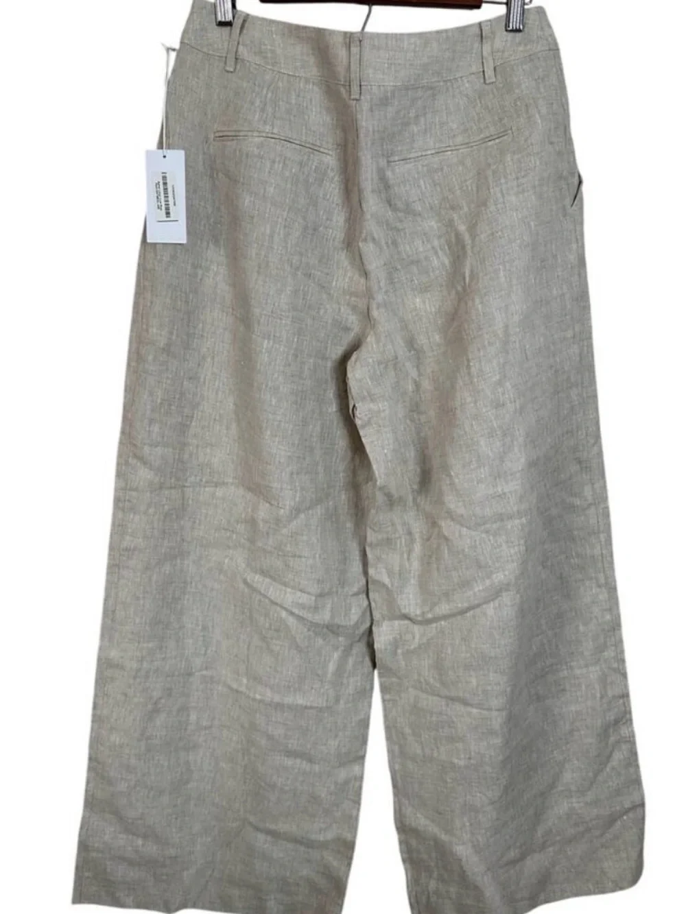 Reformation Asher Linen Low Rise Pant in Oatmeal Womans 6
